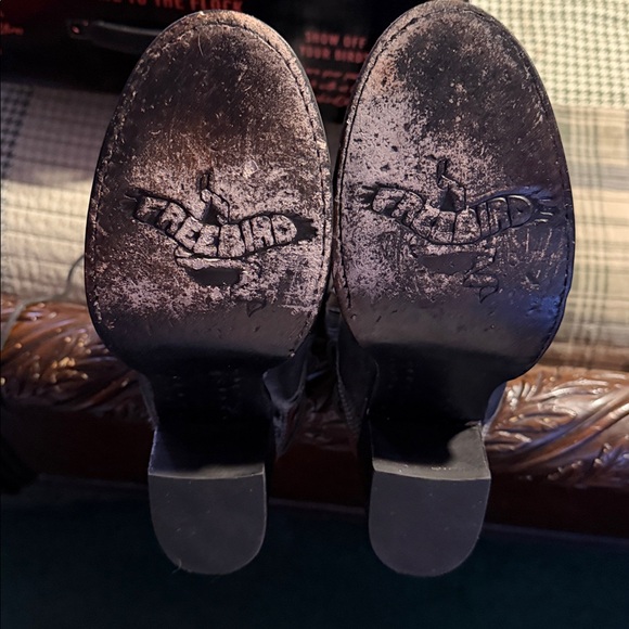 FREEBIRD BY STEVEN DISTRESSED GRAY OVER THE KNEE BOOTS BACK LACE UP - Picture 9 of 11